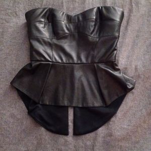 BCBGMAXAZRIA leather top